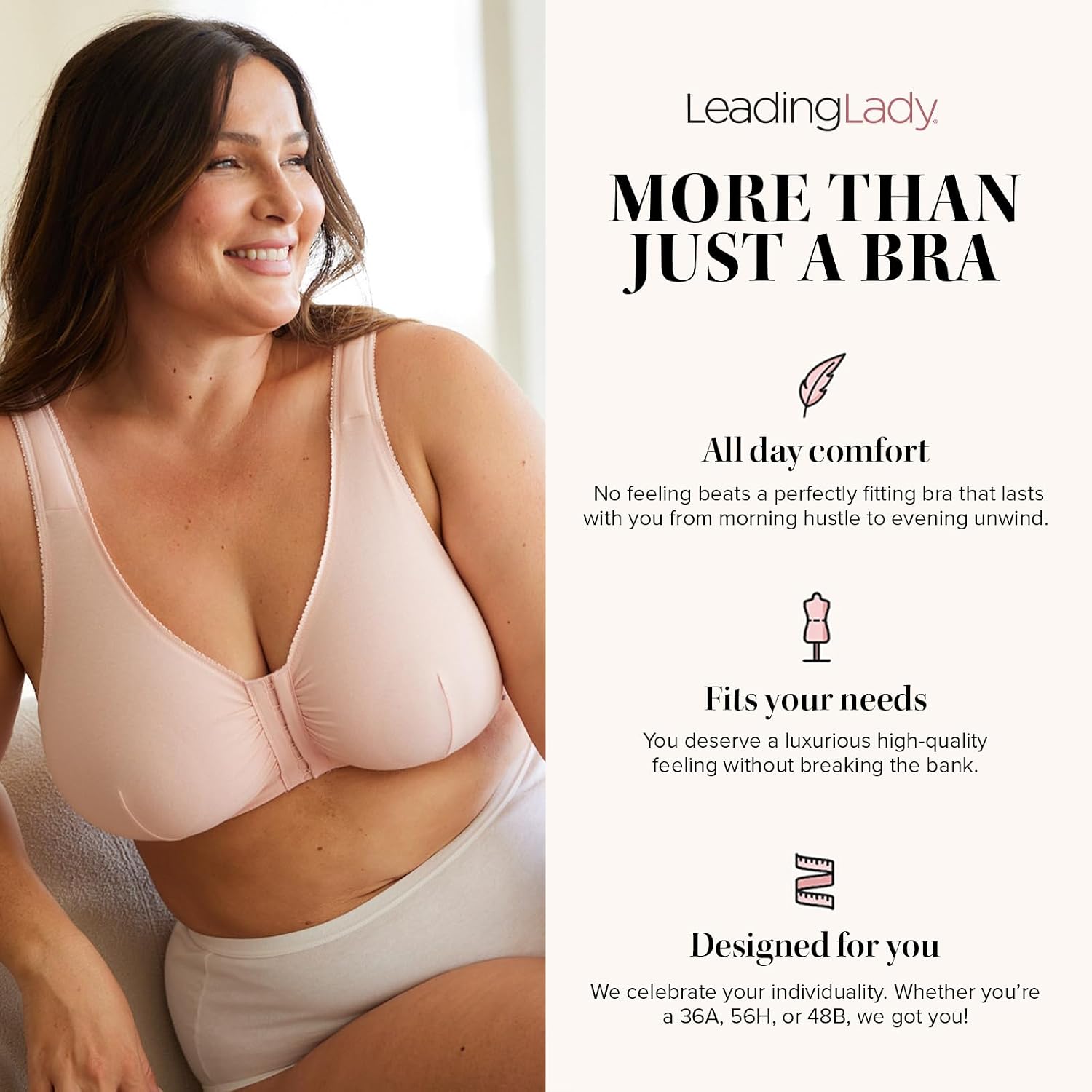 LEADING LADY Vivien Wireless Nursing Bra with Cushioned Straps — image 3