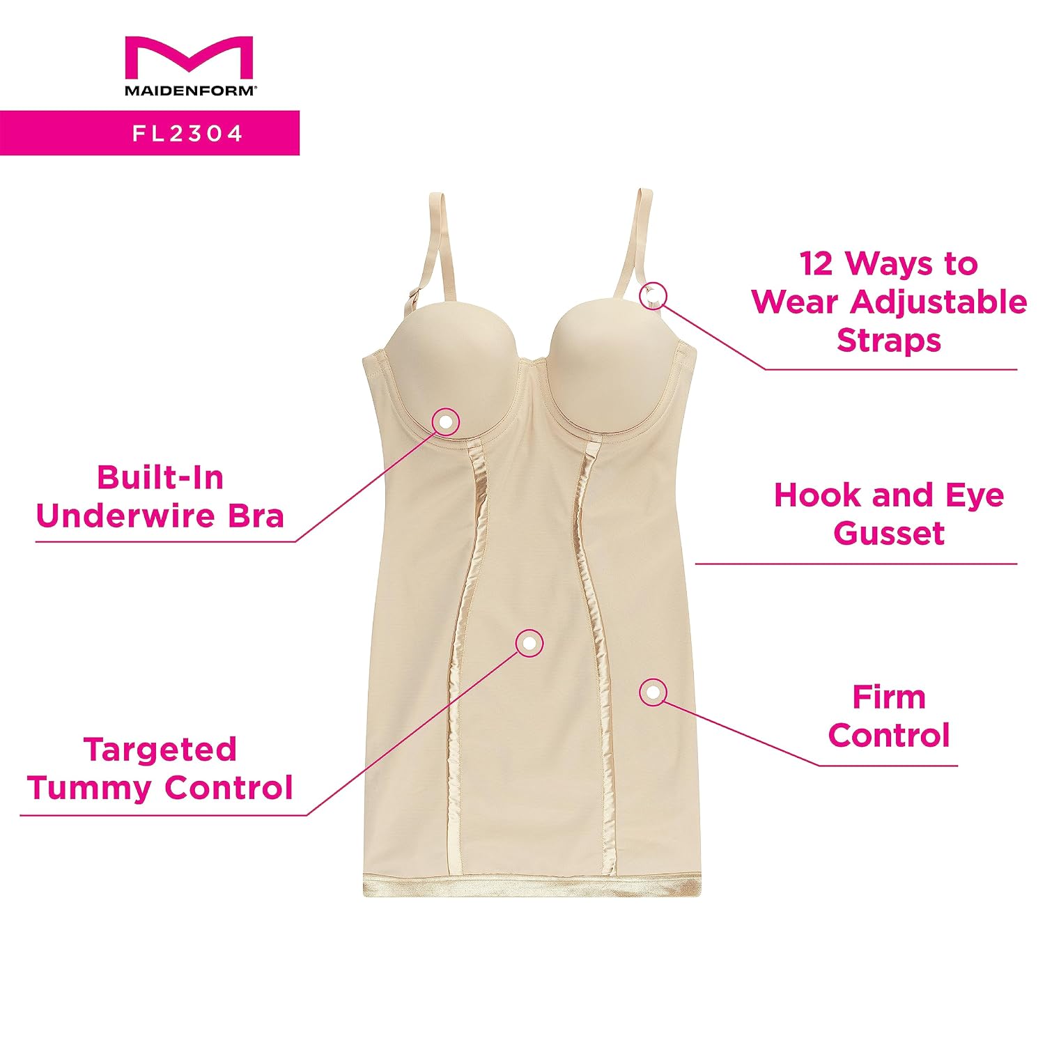 Maidenform Convertible Slip with Built-In Bra — image 3