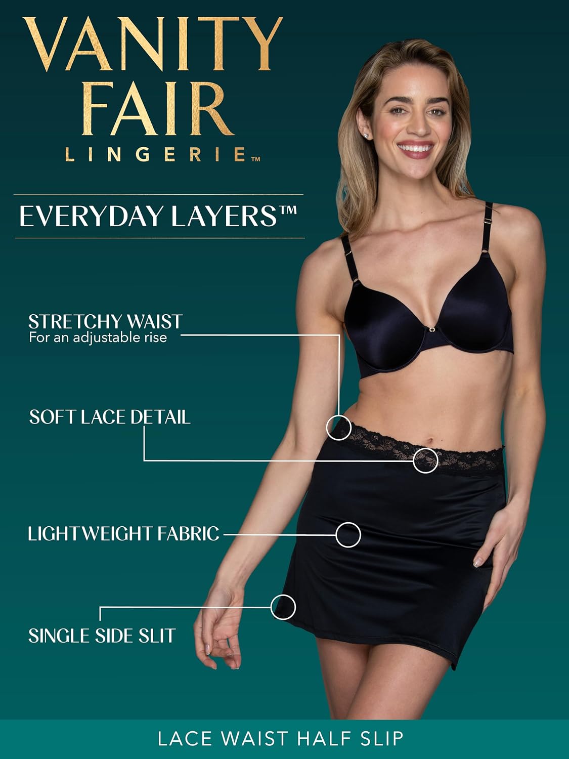 Vanity Fair Anti-Static Nylon Half Slip — image 4
