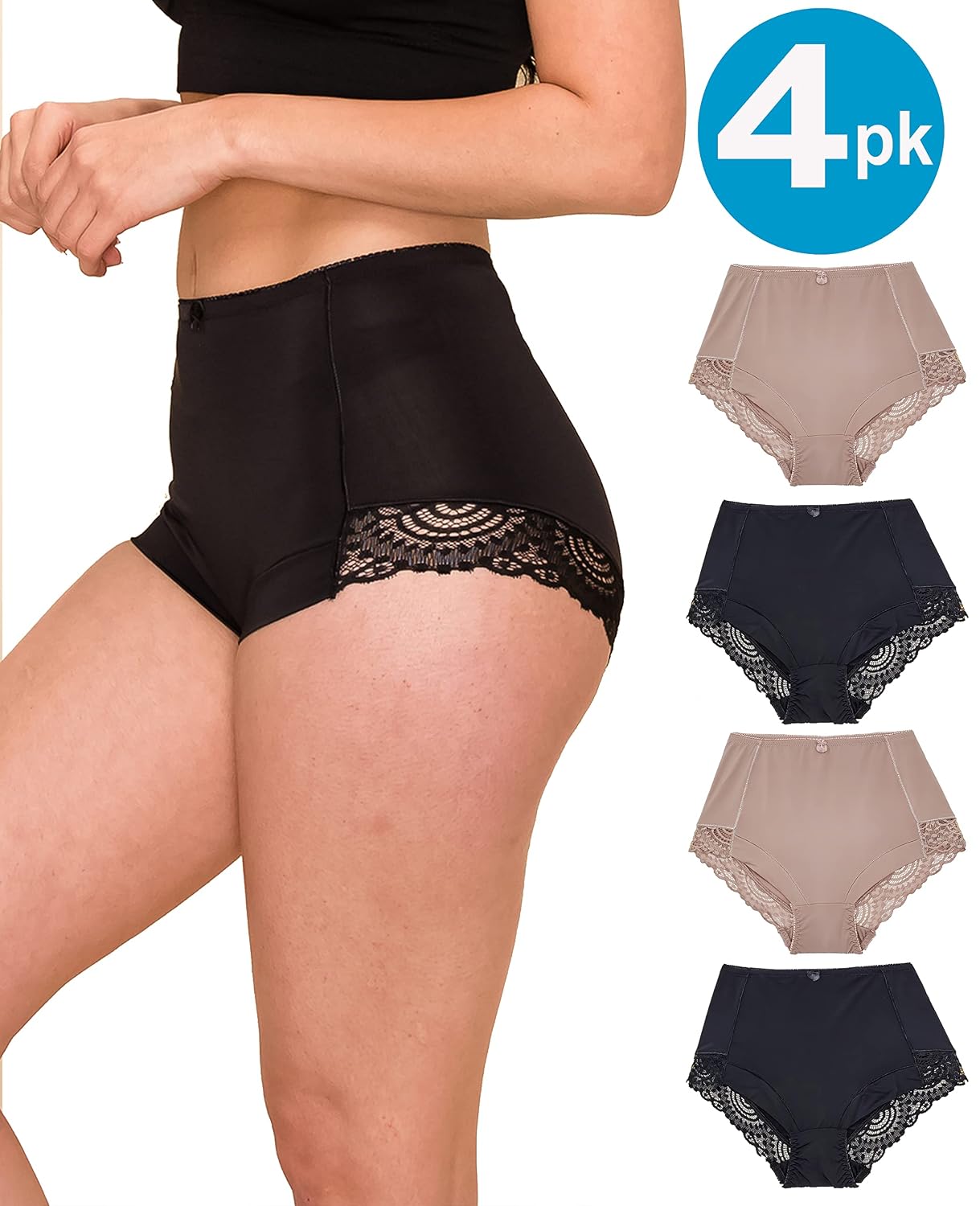 Barbra Lingerie Women's Tummy Control Briefs 4-Pack — image 3