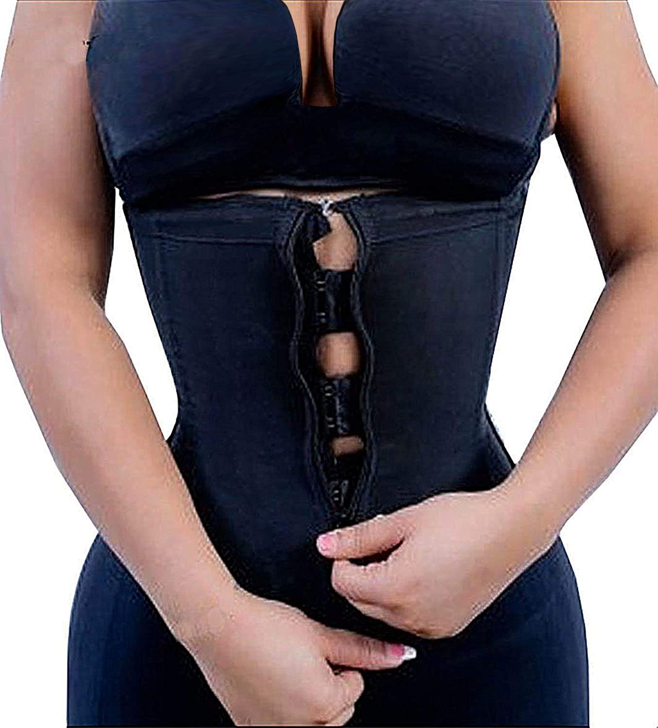 YIANNA Latex Waist Trainer with Zipper Tummy Control