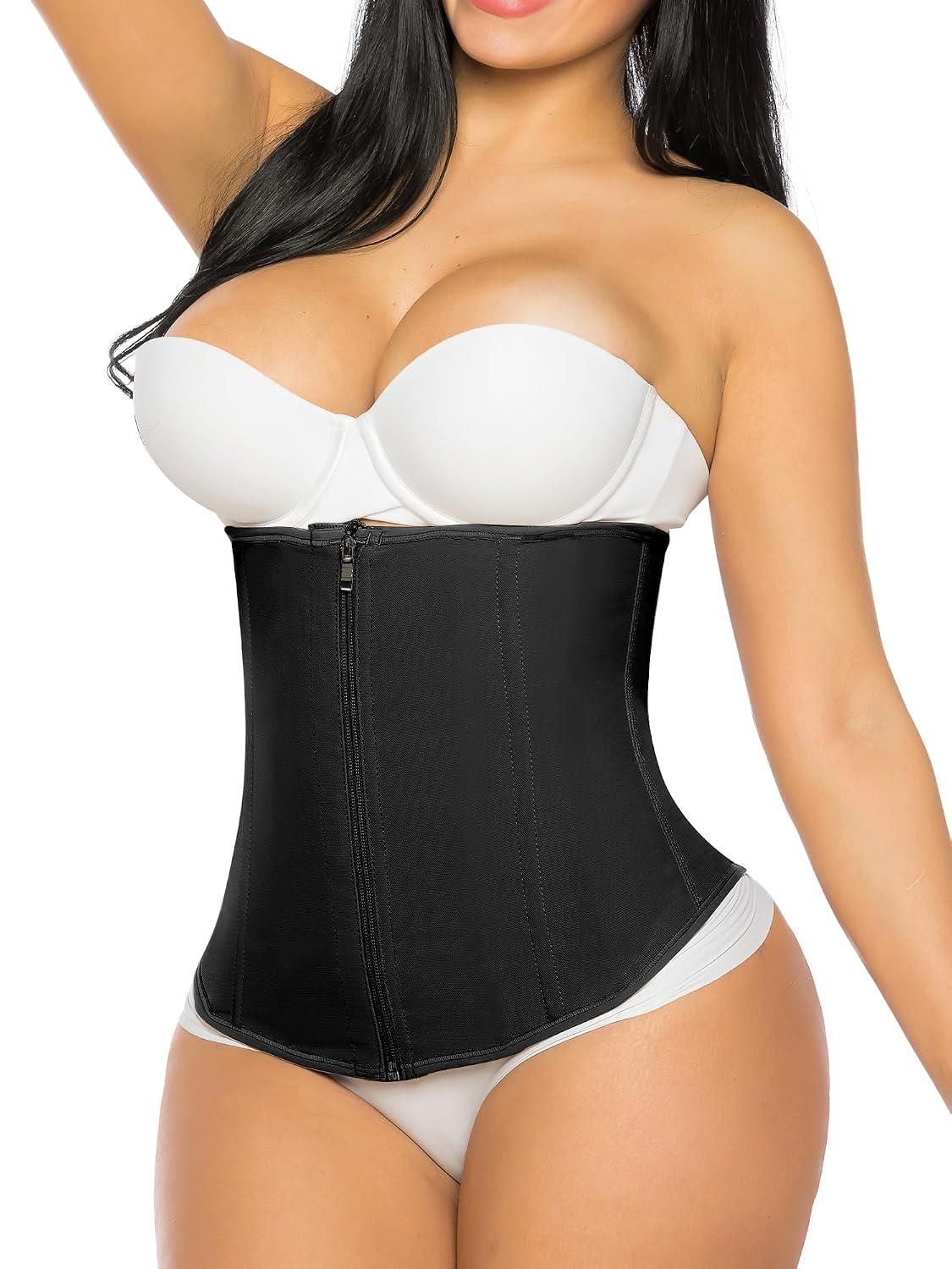 YIANNA Latex Waist Trainer with Zipper Tummy Control — image 7