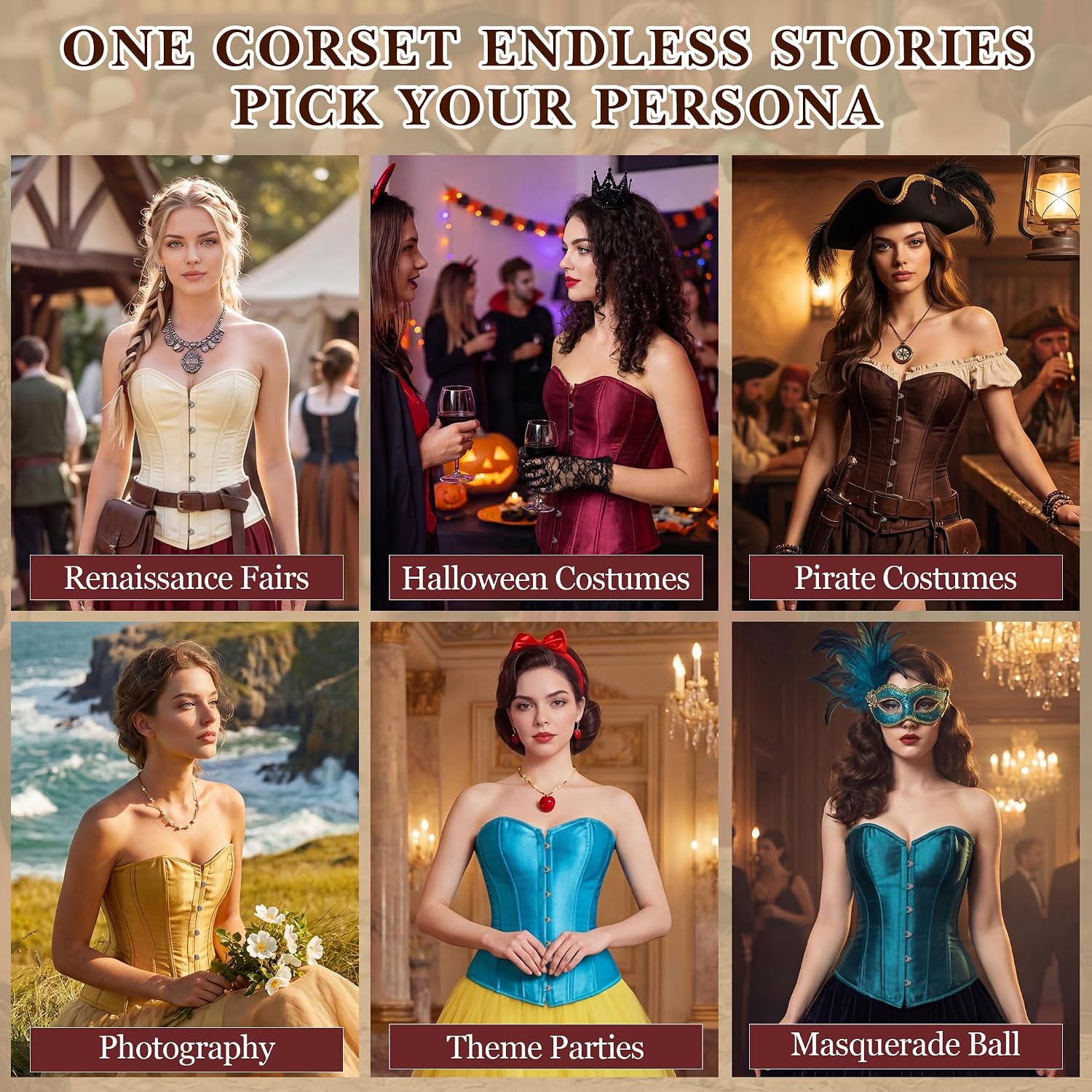 Zhitunemi Vintage Renaissance Corset for Women — image 4