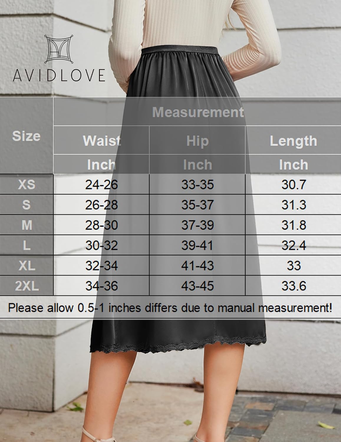 Avidlove Satin Lace Half Slip Underskirt — image 6