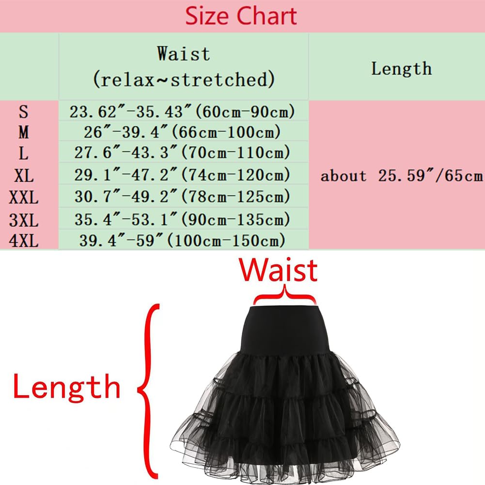 Kumeng Women's 50s Vintage Petticoat Underskirt — image 3