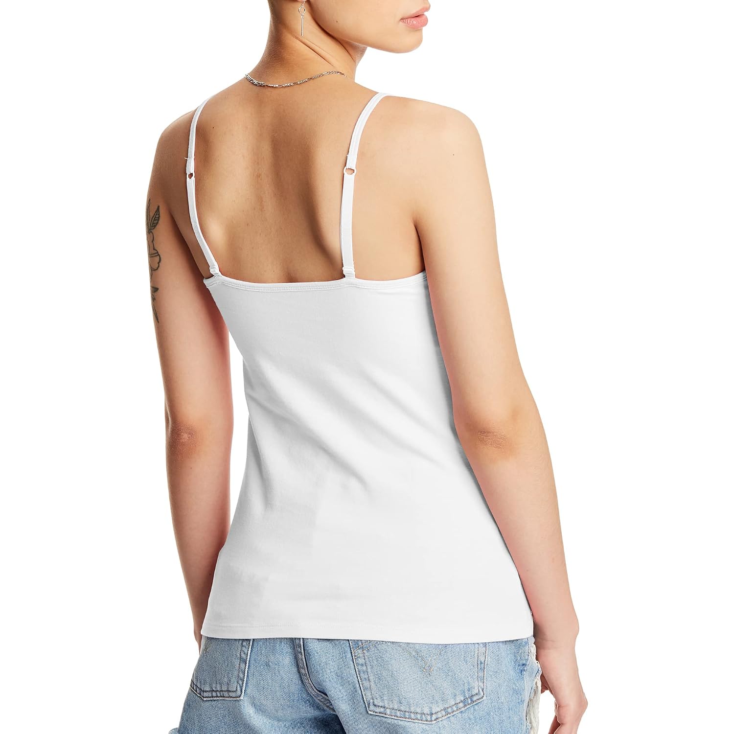 Hanes Stretch Cotton Cami with Built-in Shelf Bra — image 2