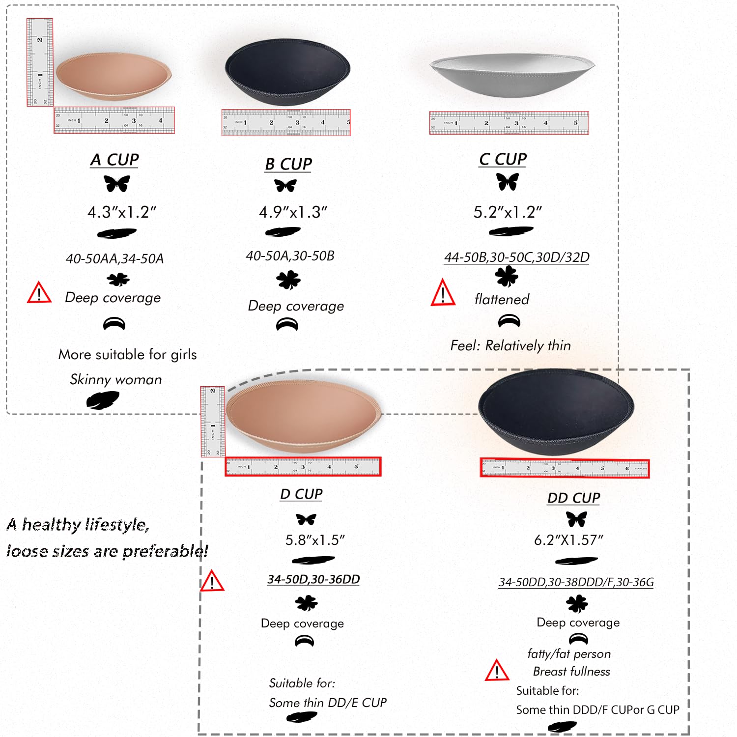WMugthome Round Seam Bra Pads for Women — image 2