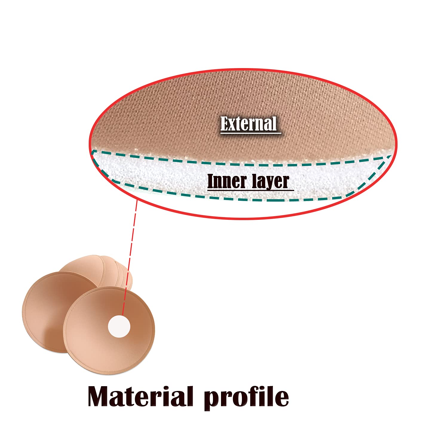 WMugthome Round Seam Bra Pads for Women — image 3