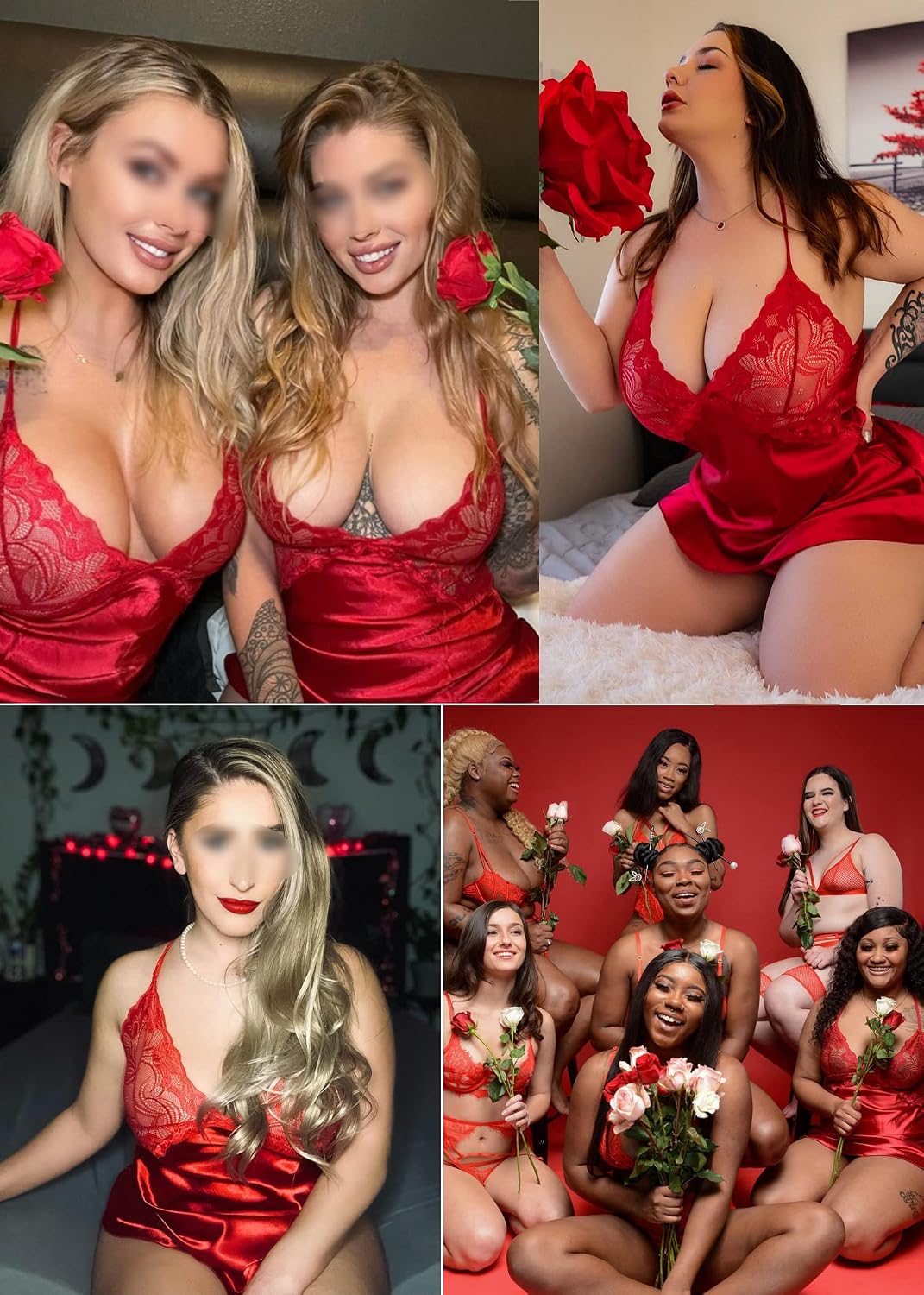 Avidlove V-Neck Satin Lace Babydoll Chemise — image 5