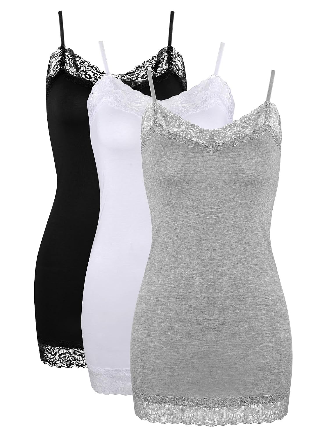 SATINIOR Women's Long Lace Cami Tank