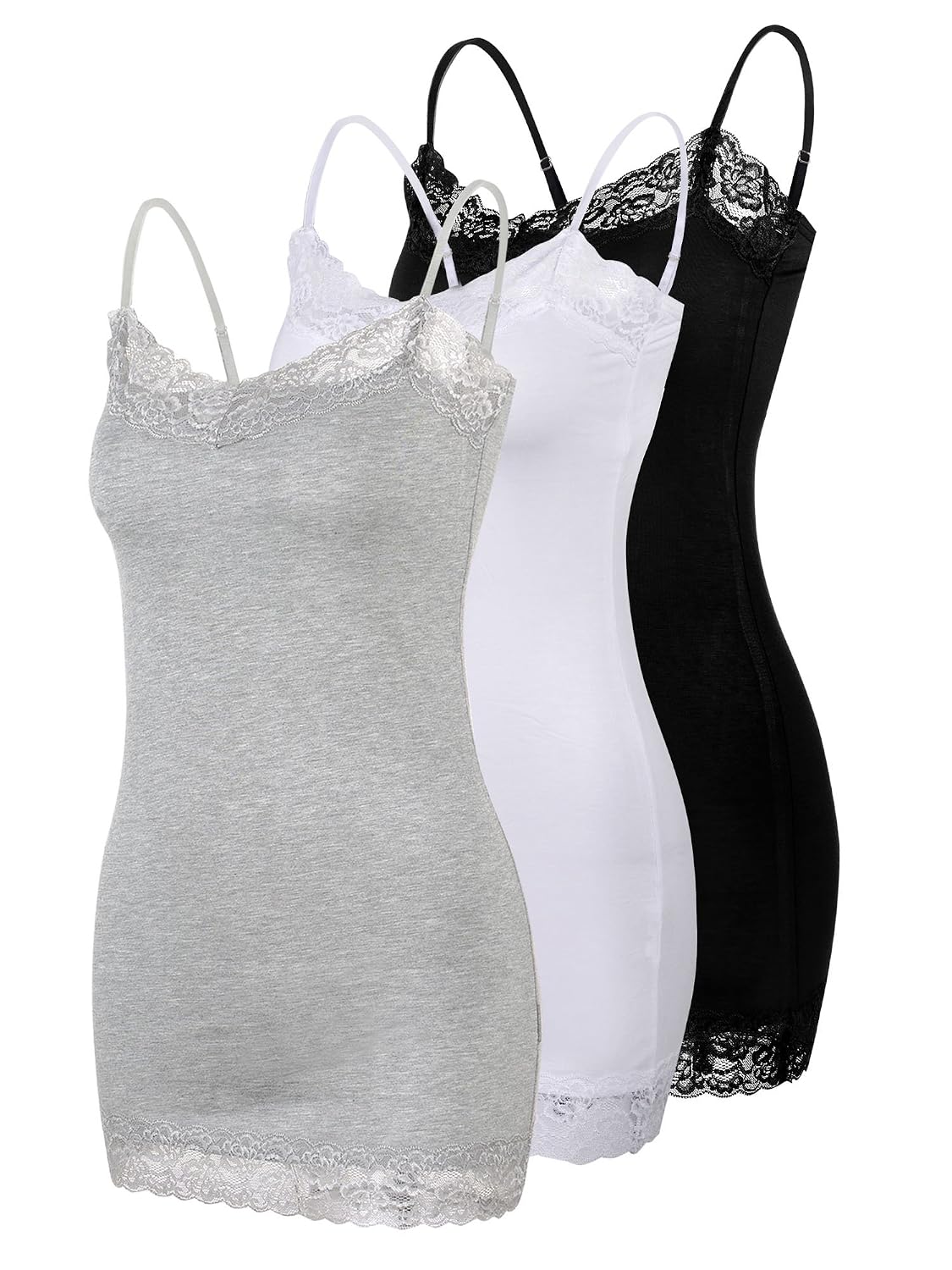 SATINIOR Women's Long Lace Cami Tank — image 2