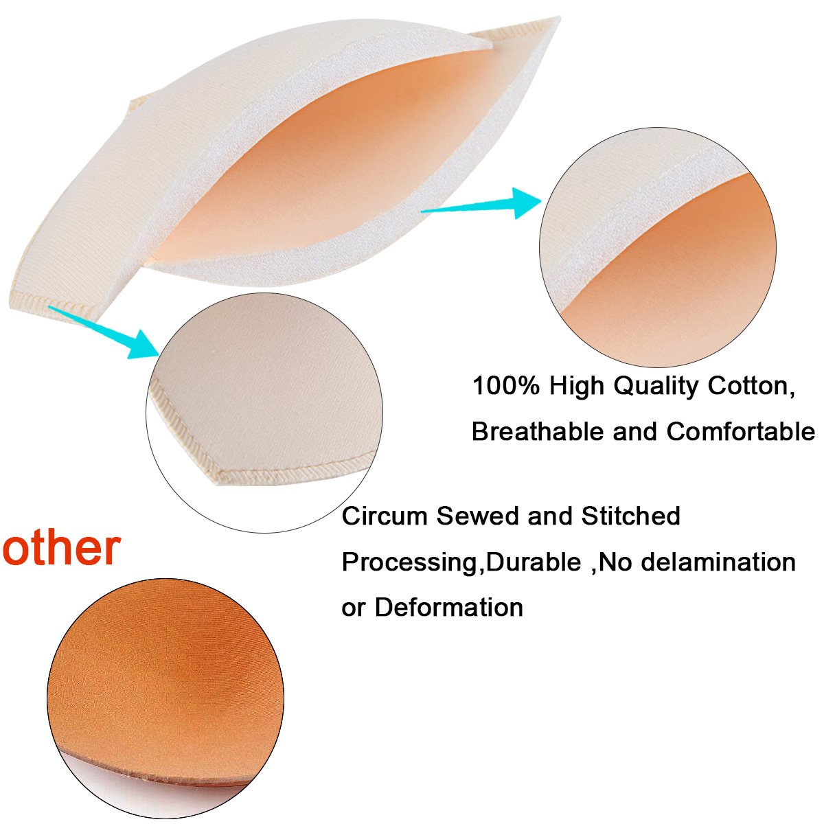 SERMICLE Sewn Bra Pad Inserts — image 3