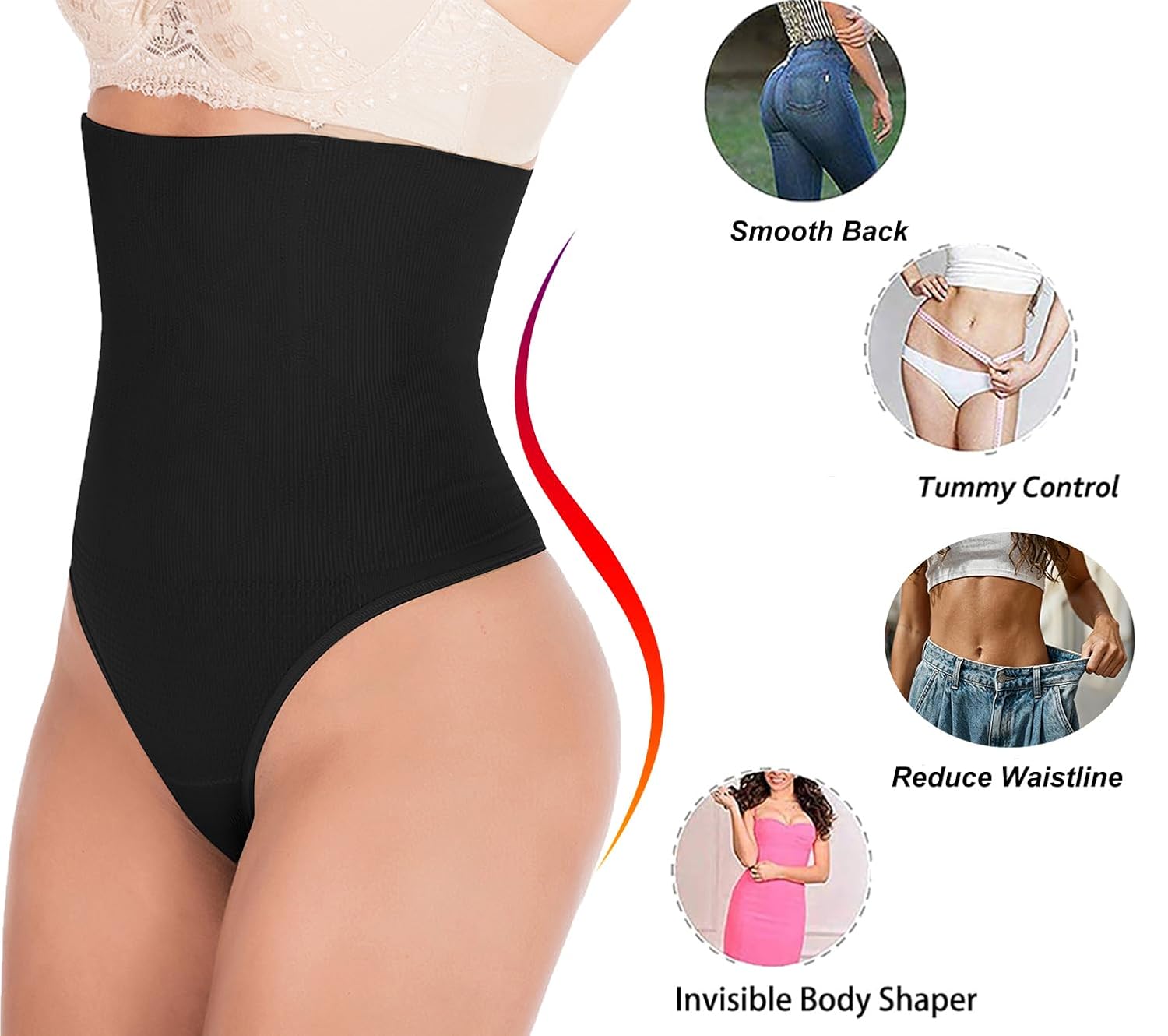 Hioffer High Waist Thong Shapewear Tummy Control — image 2