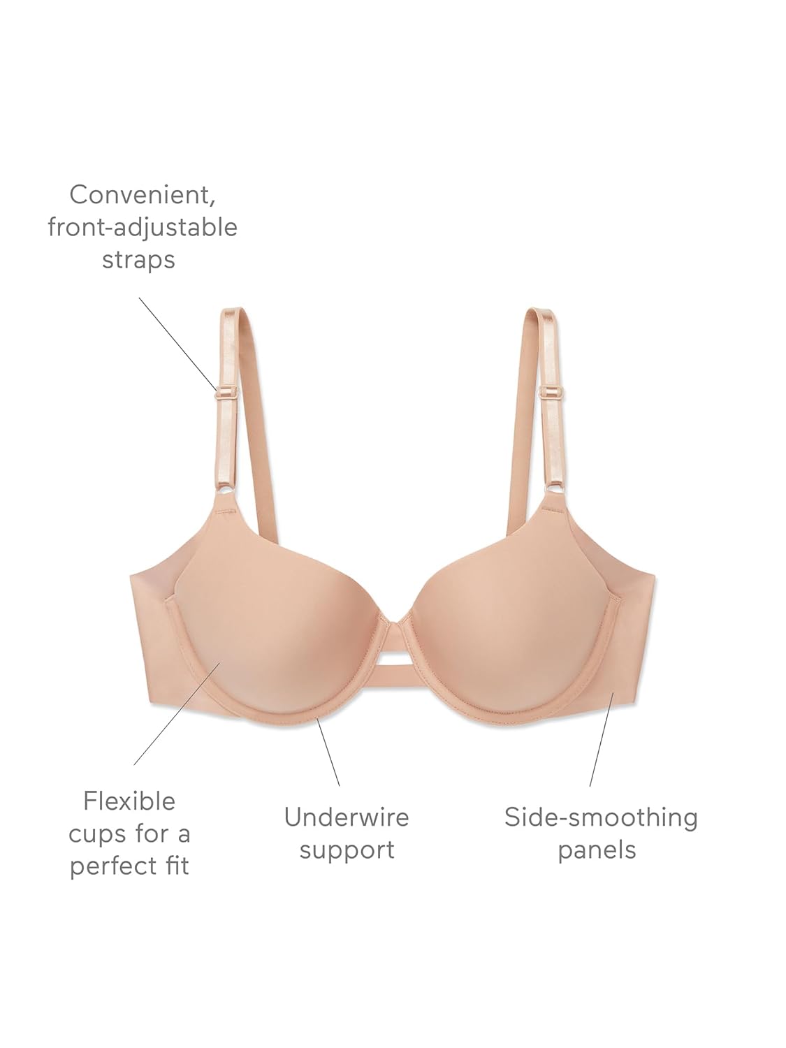 Warner's Women's Blissful Benefits Side Smoothing Underwire Bra — image 6