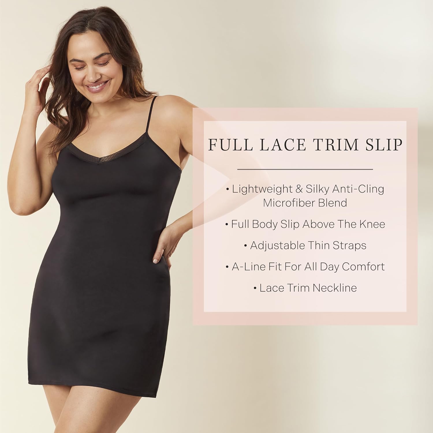 Jones New York Silky Full Slip with Lace — image 4
