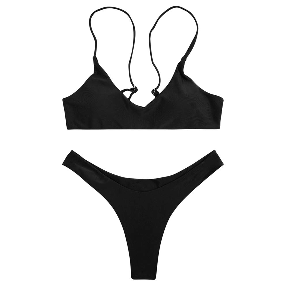 SherryDC Solid Scoop Neck Push Up Brazilian Thong Bikini — image 4