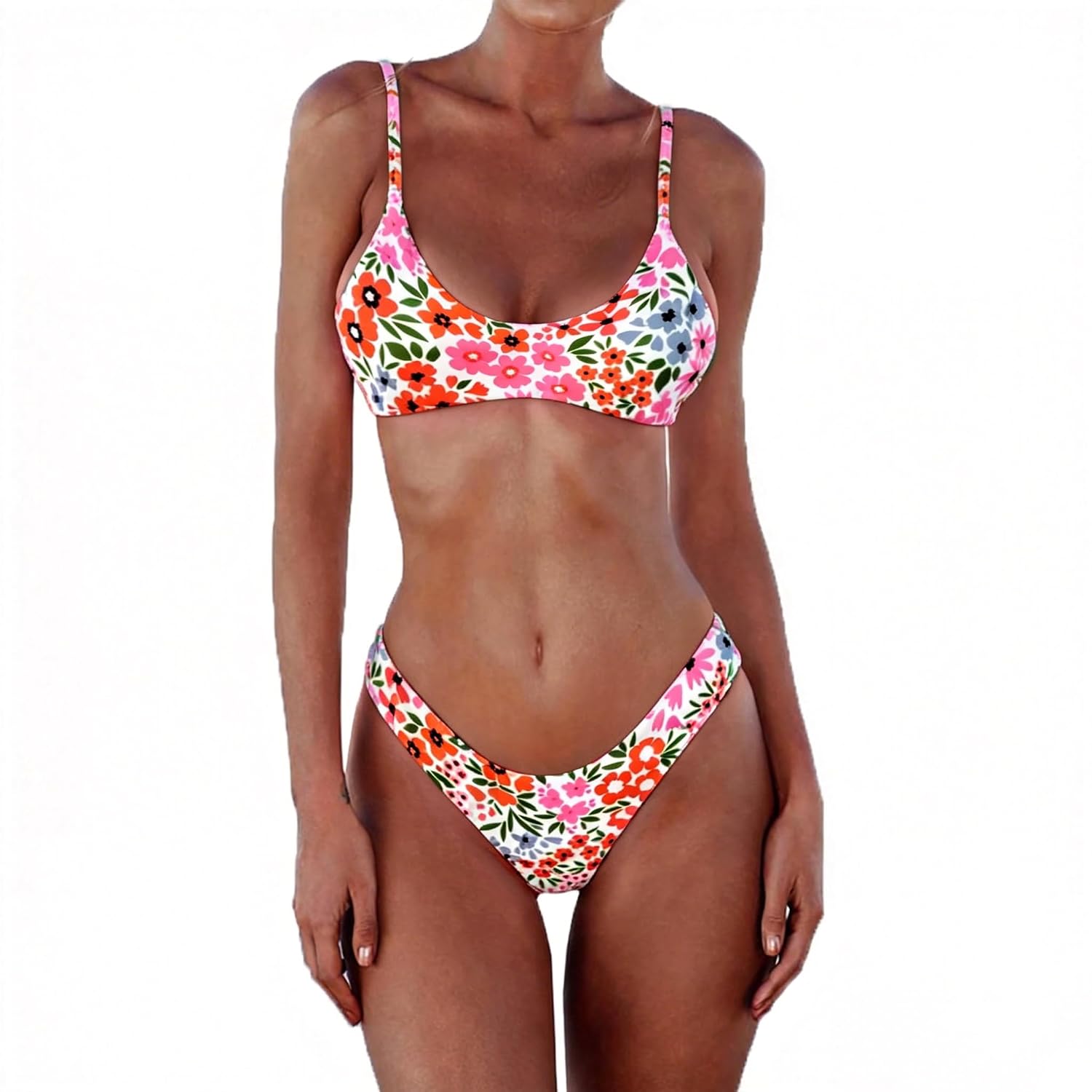 SherryDC Solid Scoop Neck Push Up Brazilian Thong Bikini — image 8
