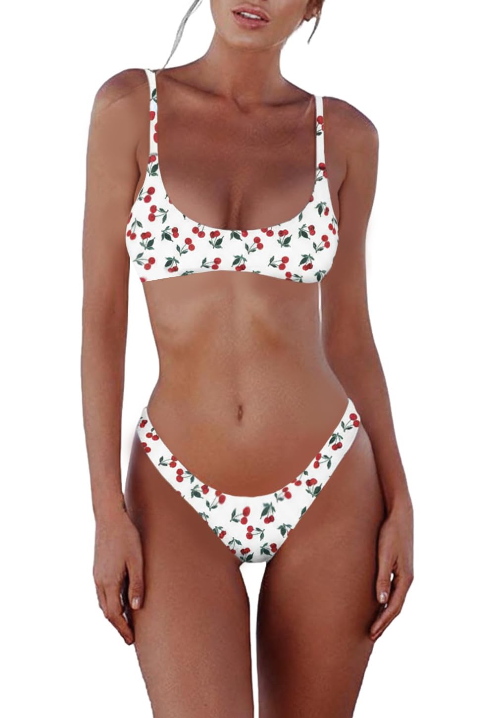 SherryDC Solid Scoop Neck Push Up Brazilian Thong Bikini — image 9