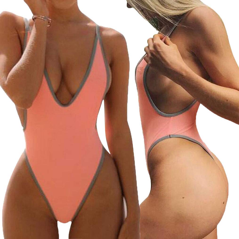 ALLureLove Women's Deep V Monokini Swimsuit
