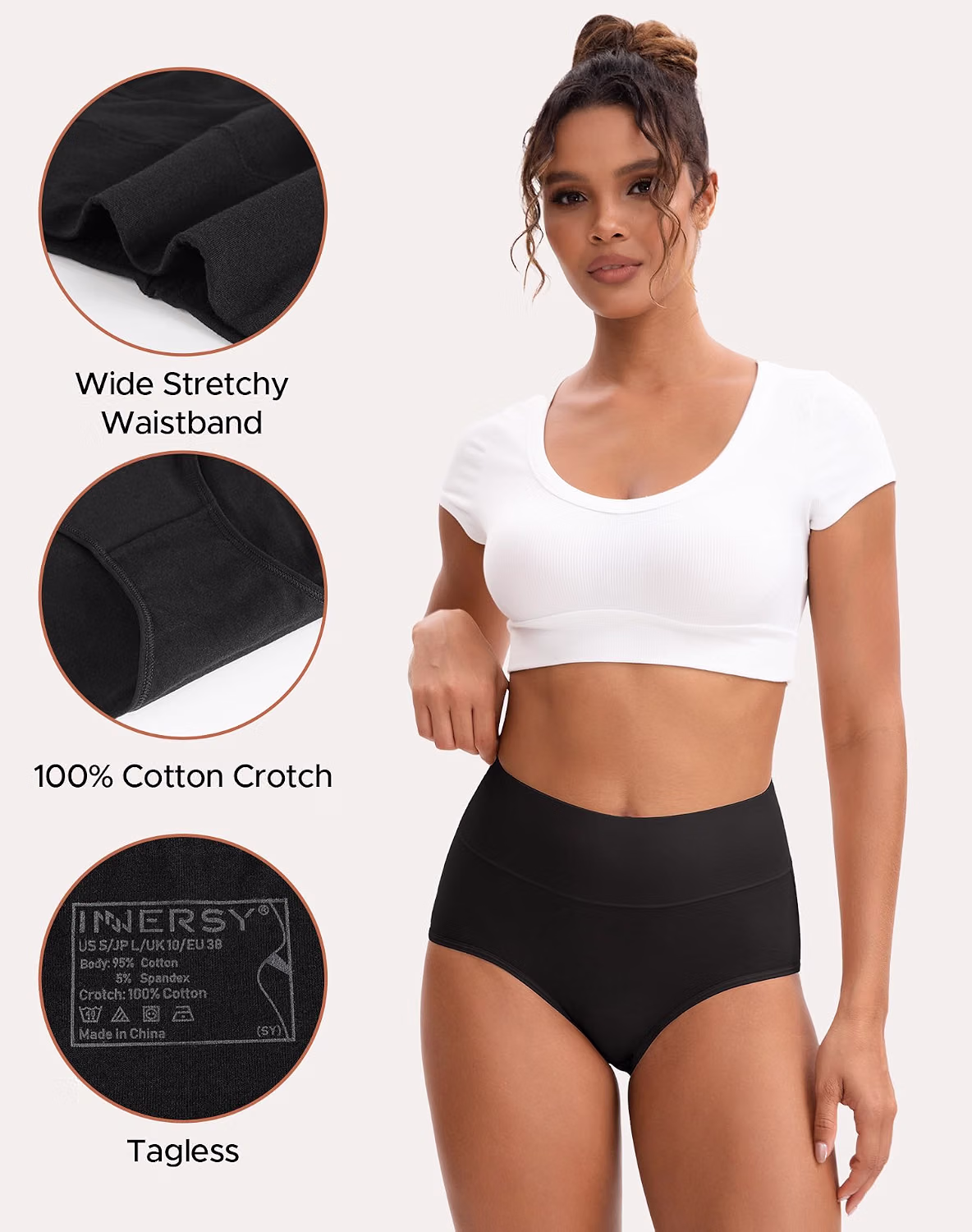 INNERSY High Waisted Cotton Panties for Women — image 4