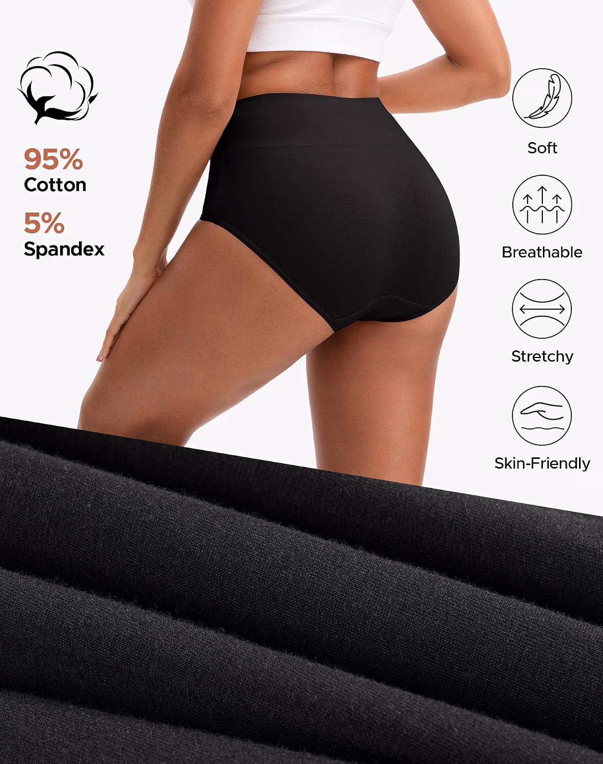 INNERSY High Waisted Cotton Panties for Women — image 5