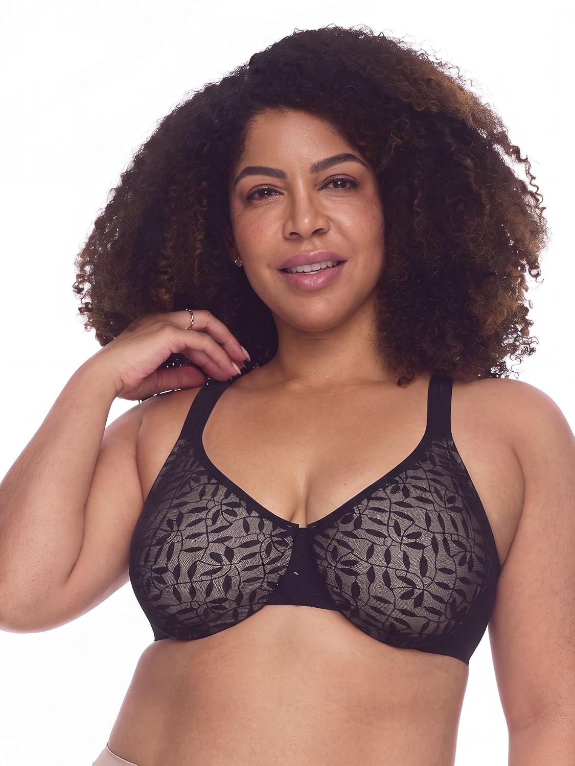 Olga Women's Sheer Leaves Minimizer Bra — image 2