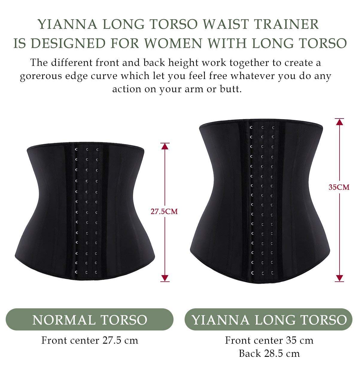YIANNA Long Torso Waist Trainer Corset — image 3