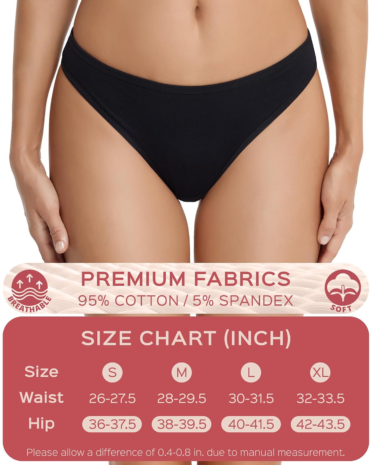 ANZERMIX Women's Cotton Thong Panties Pack of 6 — image 6
