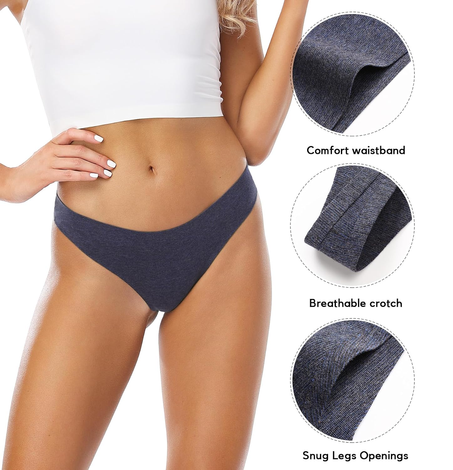 Wealurre Women's Cotton Thong Low Rise Panties — image 3