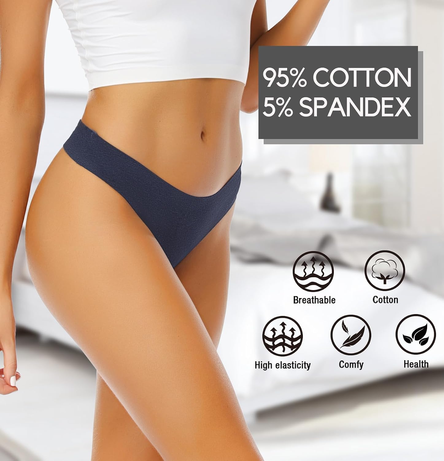Wealurre Women's Cotton Thong Low Rise Panties — image 4