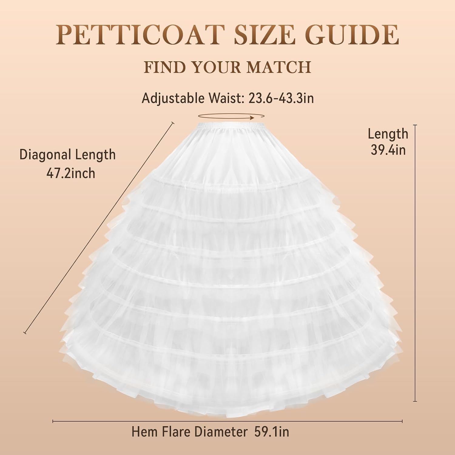 YUAKOU Tulle Petticoat Crinoline Underskirt — image 2