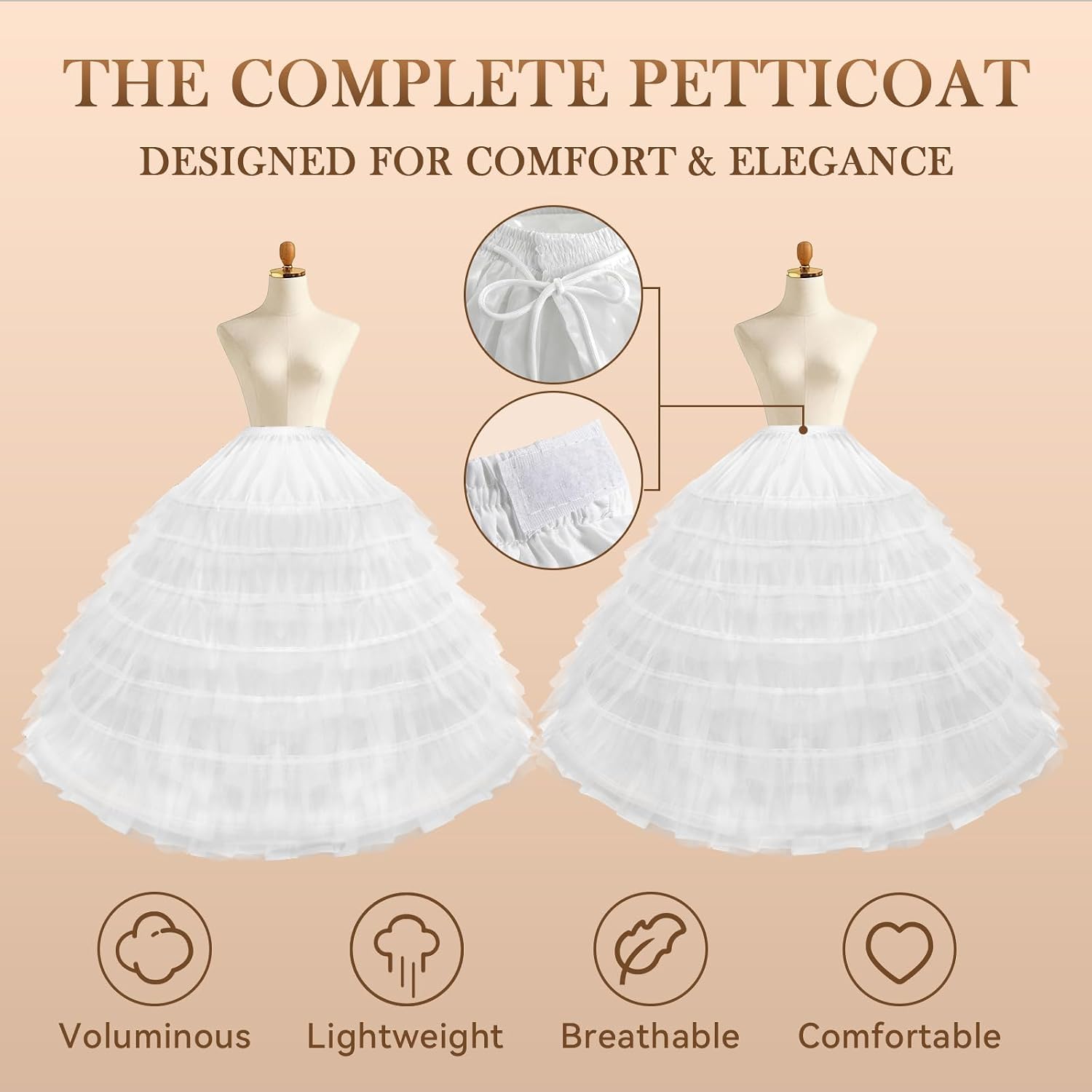 YUAKOU Tulle Petticoat Crinoline Underskirt — image 3