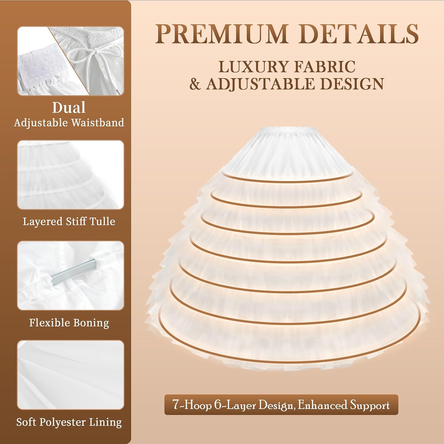 YUAKOU Tulle Petticoat Crinoline Underskirt — image 4