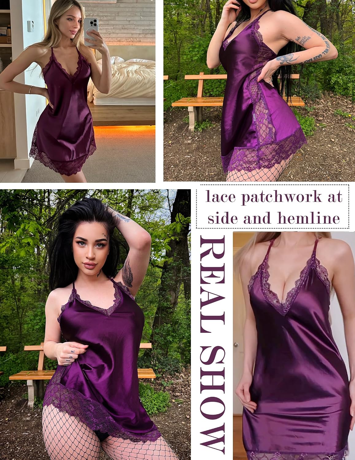 Avidlove Satin Lace Halter Babydoll Chemise — image 6