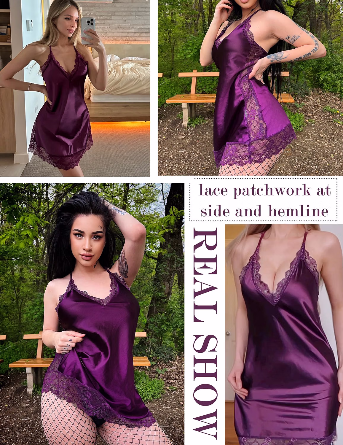 Avidlove Satin Lace Deep V Halter Babydoll — image 6