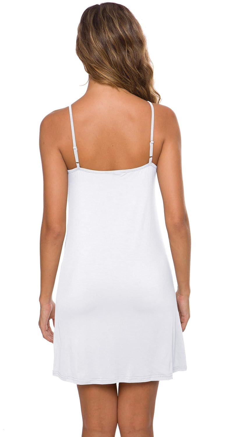 AUHEGN Women's Adjustable Spaghetti Strap Slip Dress — image 5