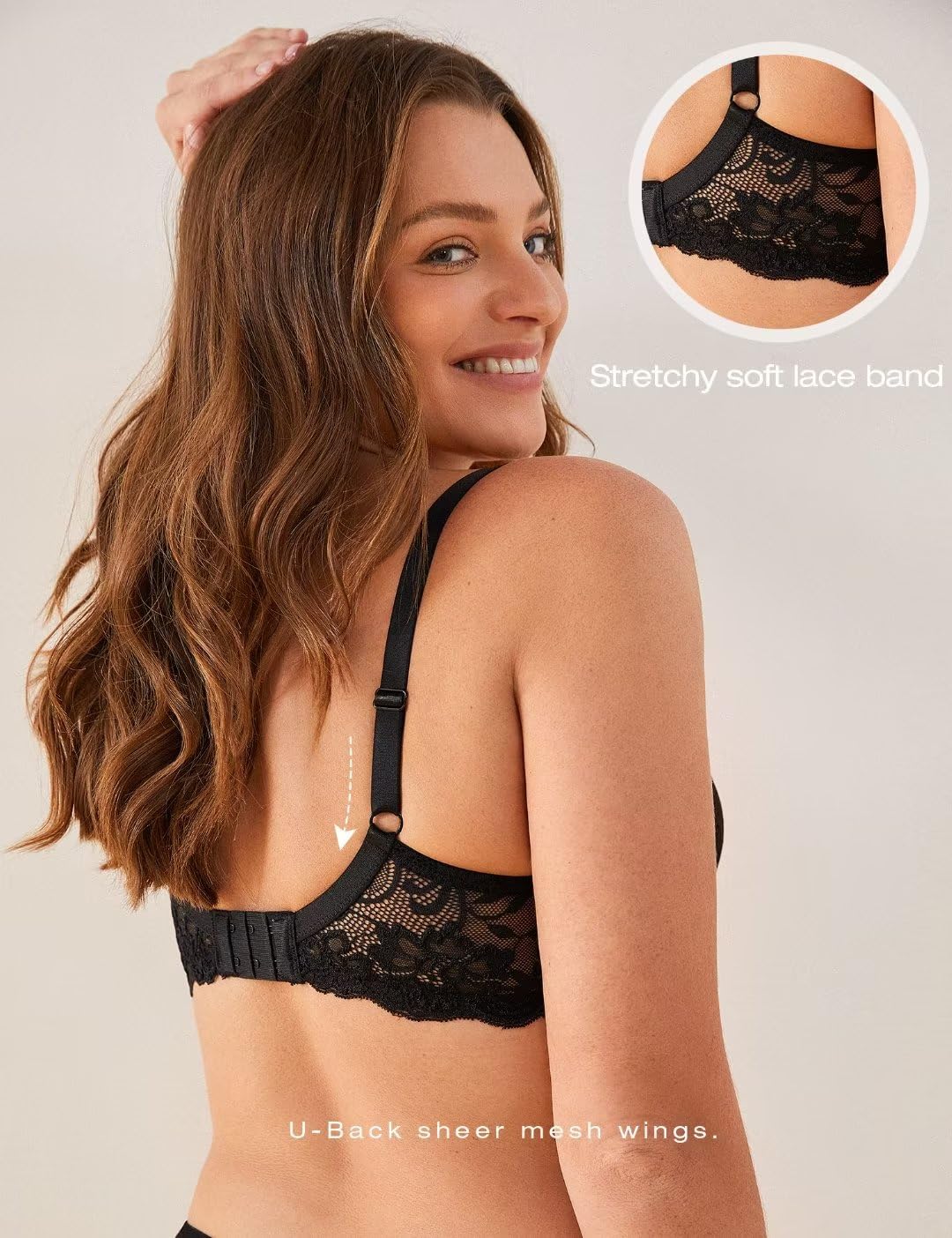 Deyllo Women's Push Up Lace Padded Underwire Bra — image 4