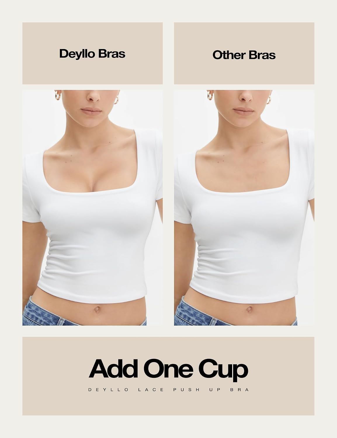 Deyllo Women's Push Up Lace Padded Underwire Bra — image 6