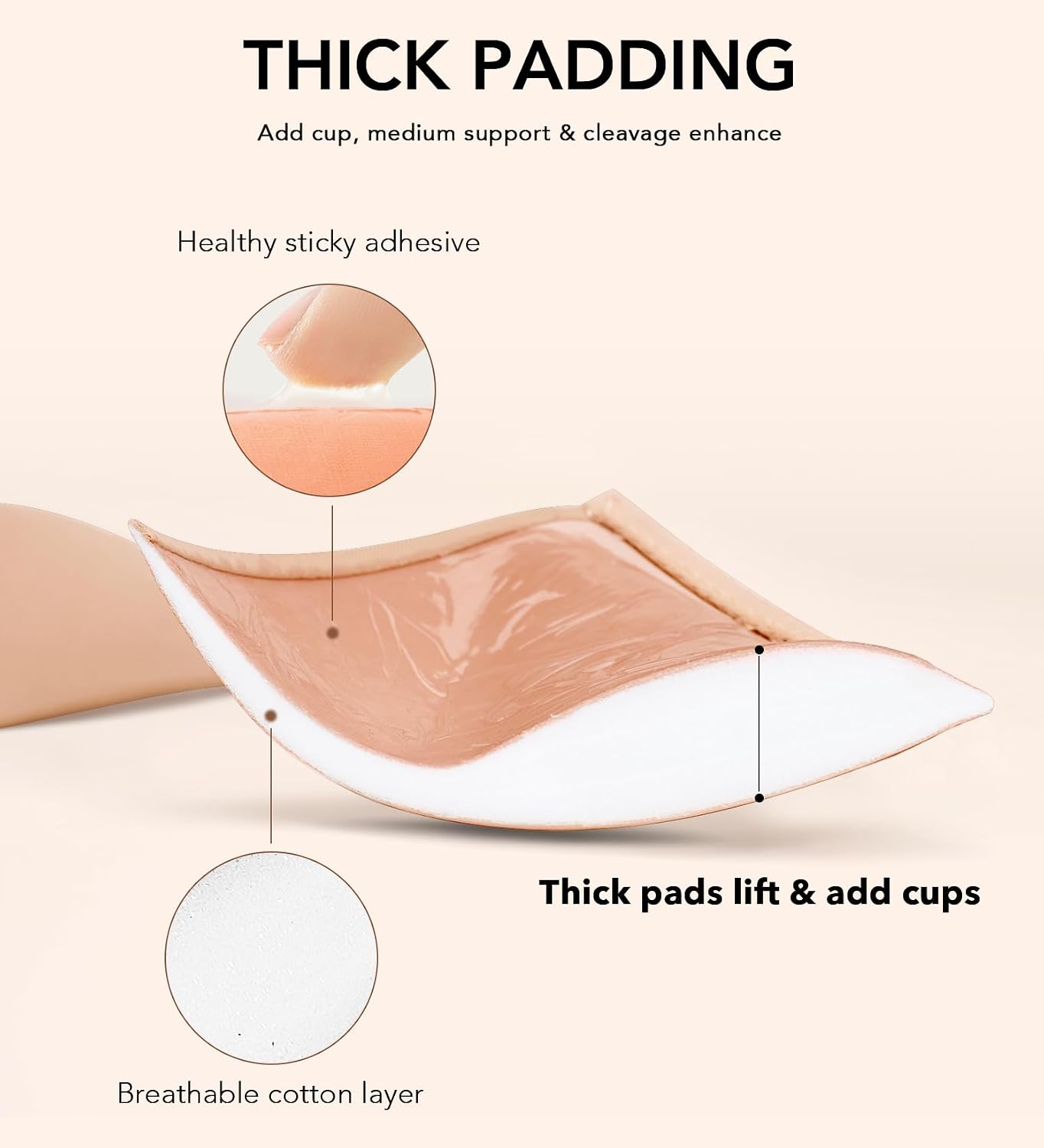 HANSCA Self-Adhesive Backless Strapless Push Up Bra — image 3