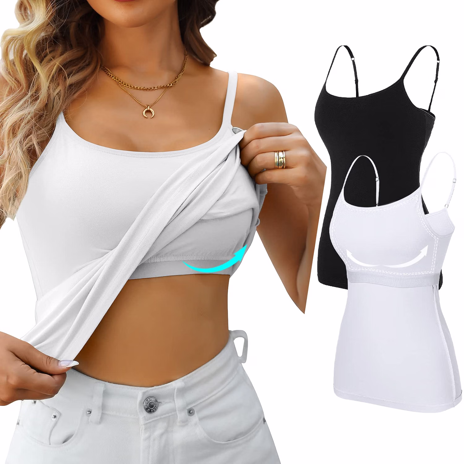 V FOR CITY Women Cotton Shelf Bra Camisole