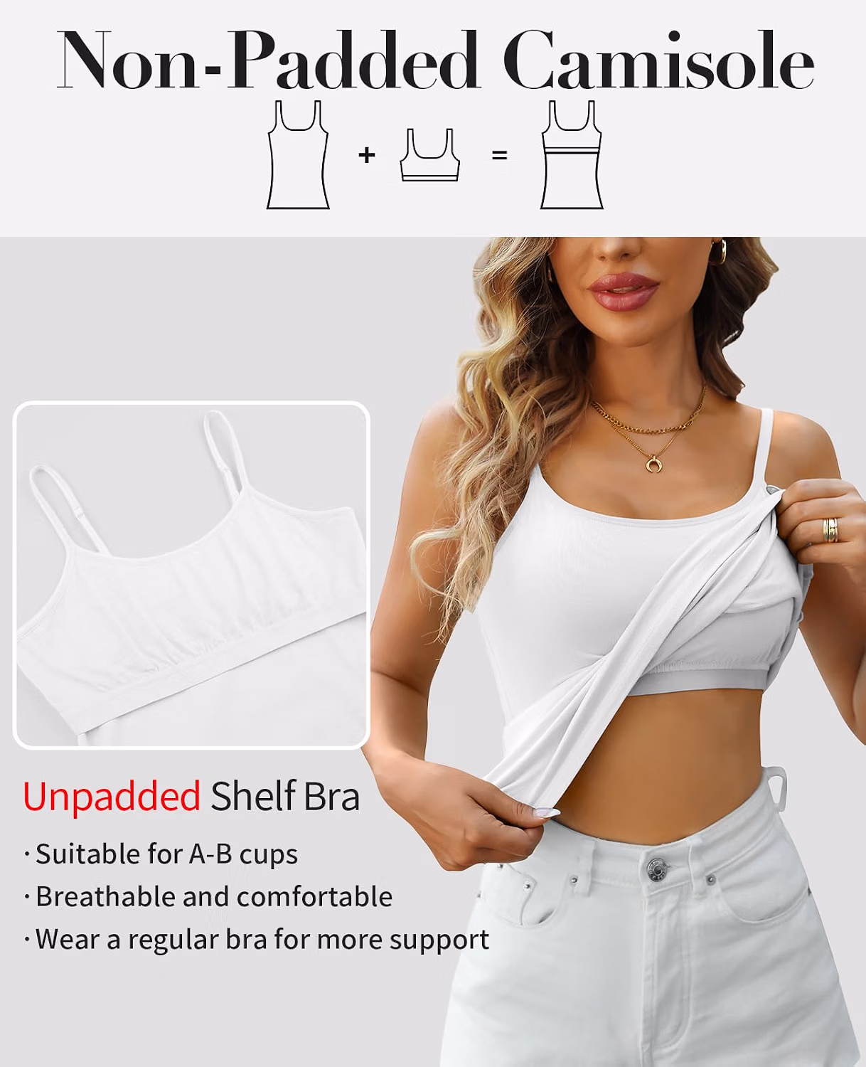 V FOR CITY Women Cotton Shelf Bra Camisole — image 4