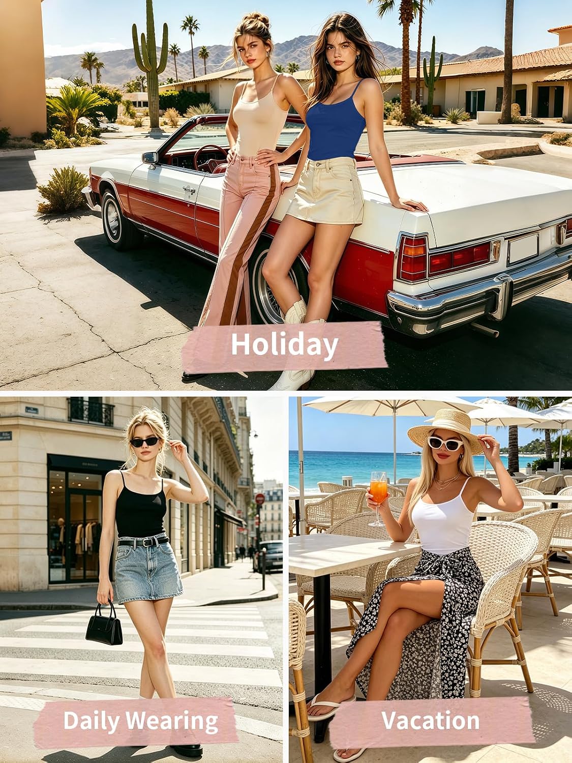 V FOR CITY Cotton Tank Top with Shelf Bra — image 5