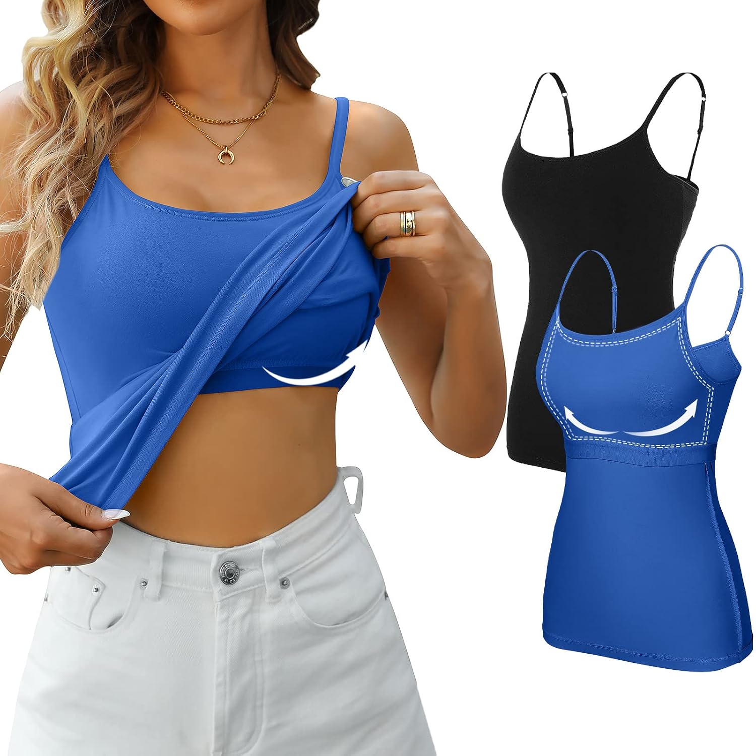 V FOR CITY Cotton Tank Top with Shelf Bra — image 12