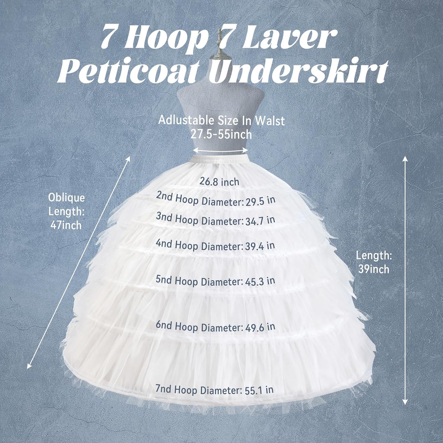 Ieuan Full Petticoat Underskirt for Wedding Dresses — image 3