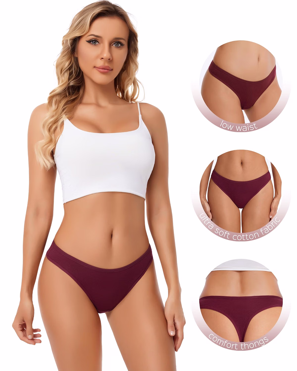 ANZERMIX Women's Breathable Cotton Thong Panties — image 4