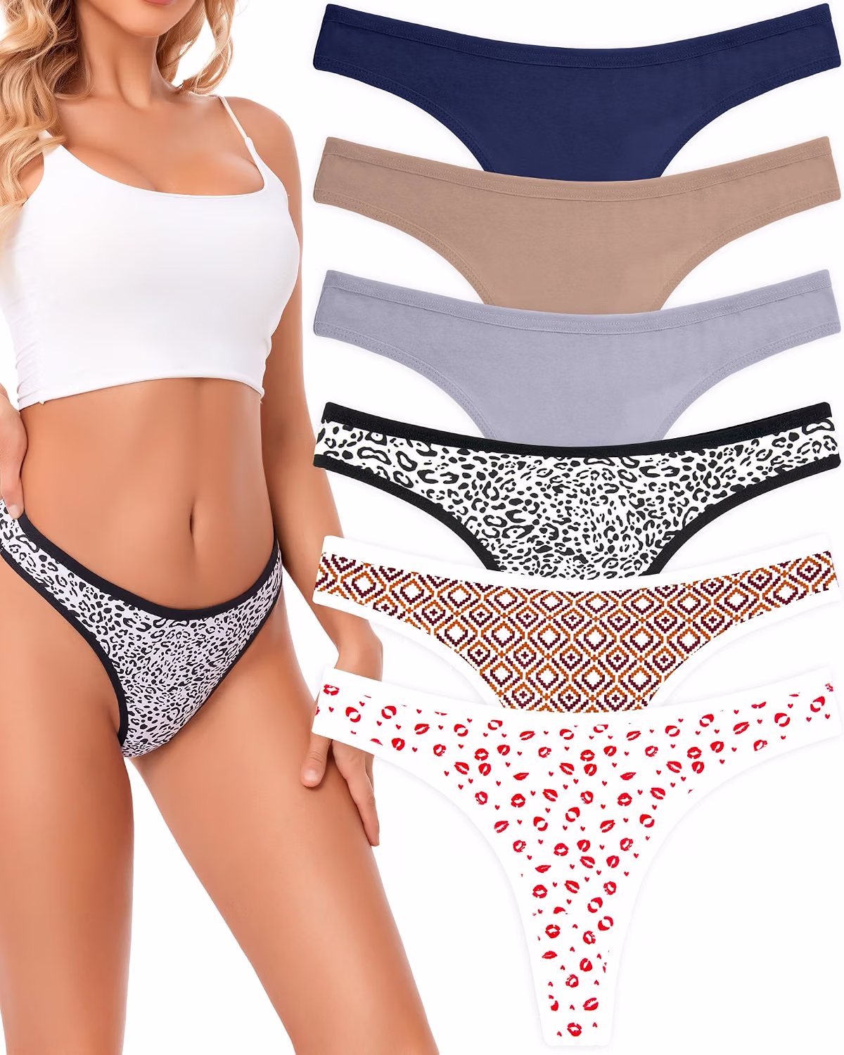 ANZERMIX Women's Breathable Cotton Thong Panties — image 9