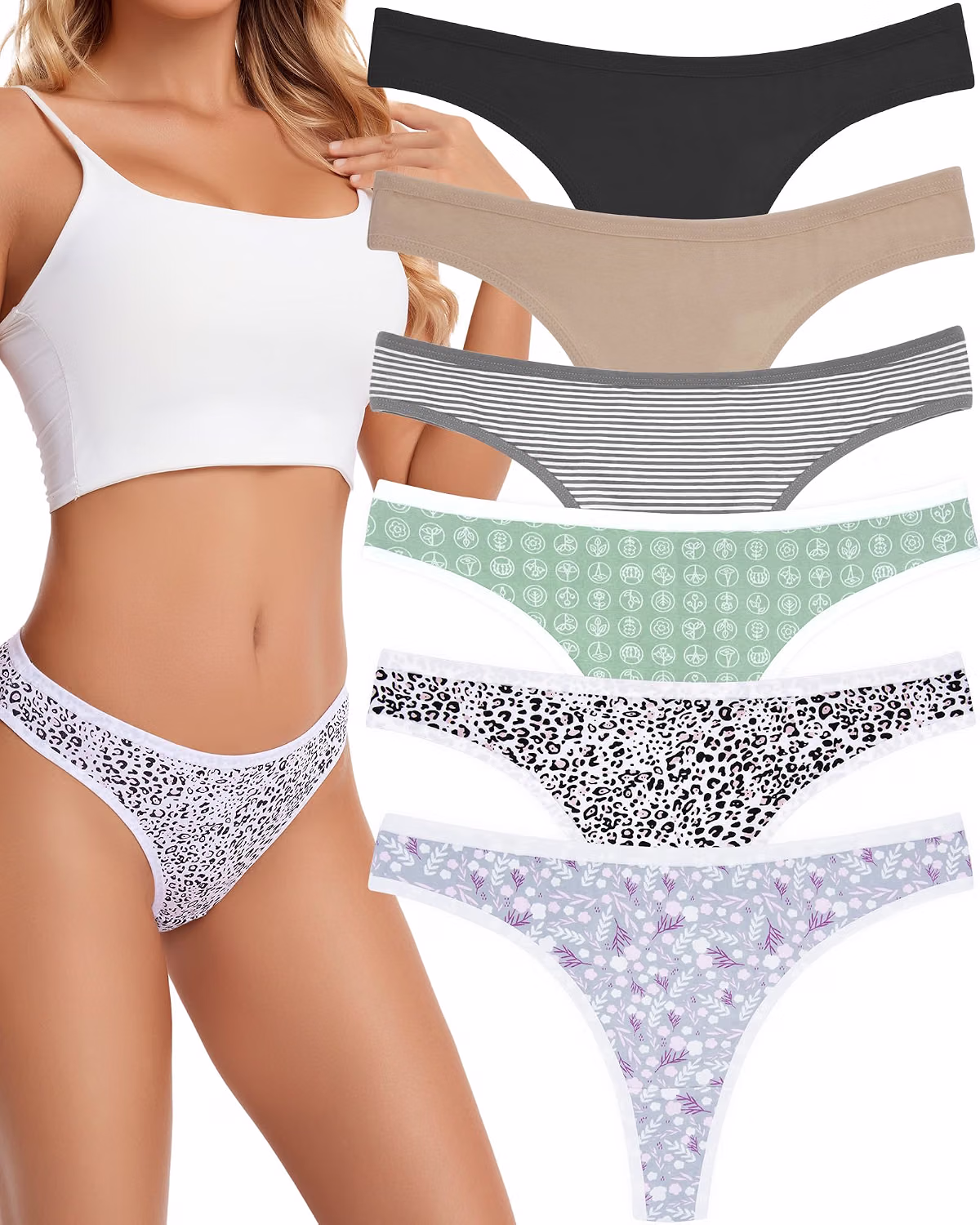 ANZERMIX Women's Breathable Cotton Thong Panties — image 12
