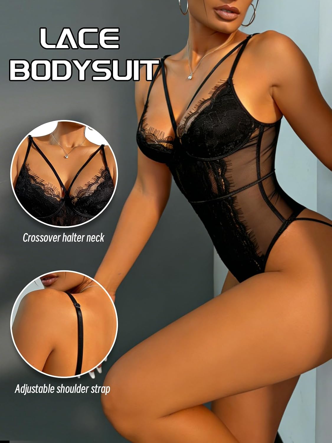 Buitifo Women's Lace Teddy Bodysuit — image 2