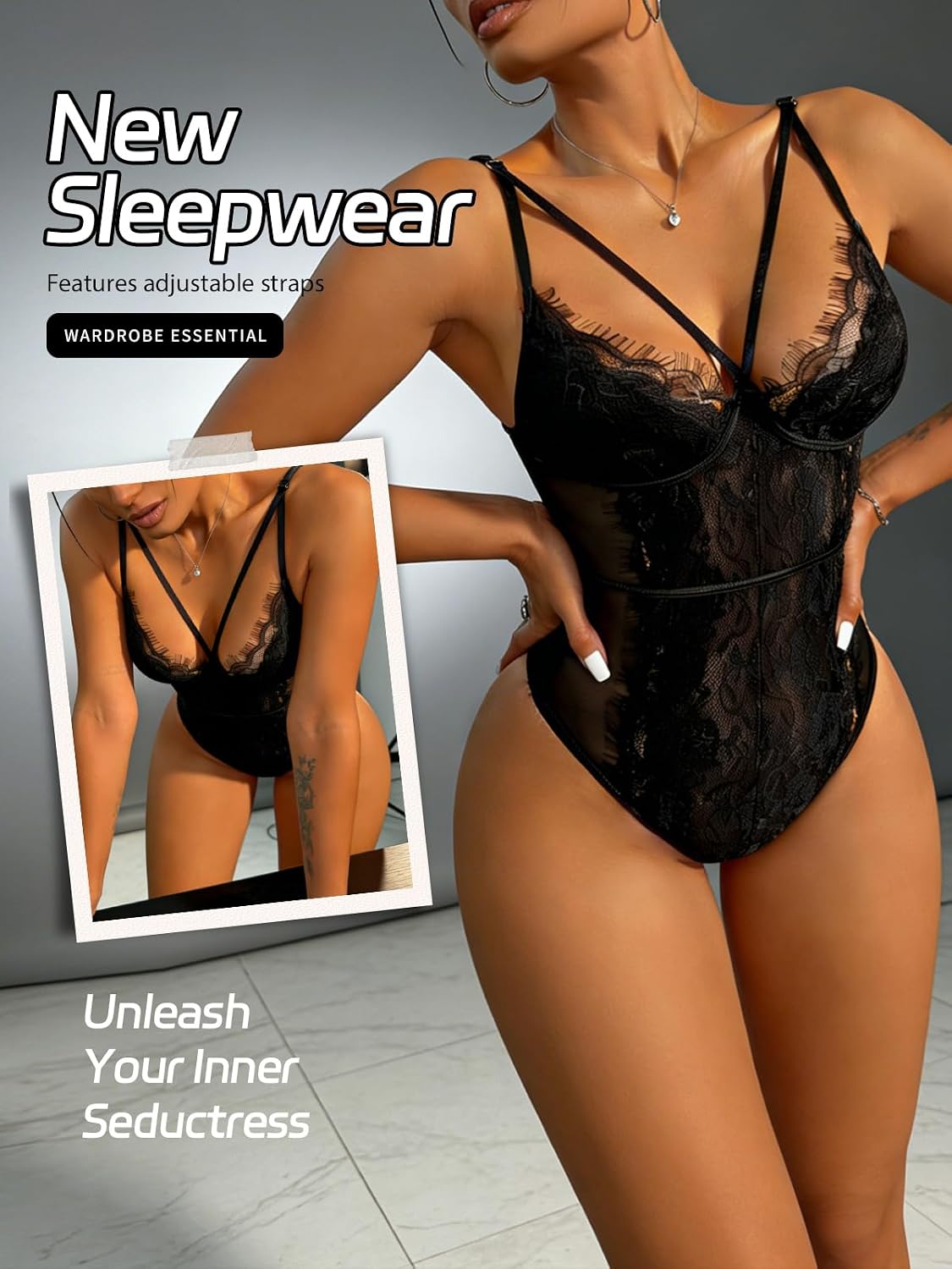 Buitifo Women's Lace Teddy Bodysuit — image 4
