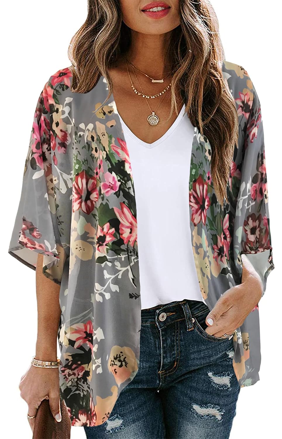 CHICGAL Floral Kimono Cardigan for Women
